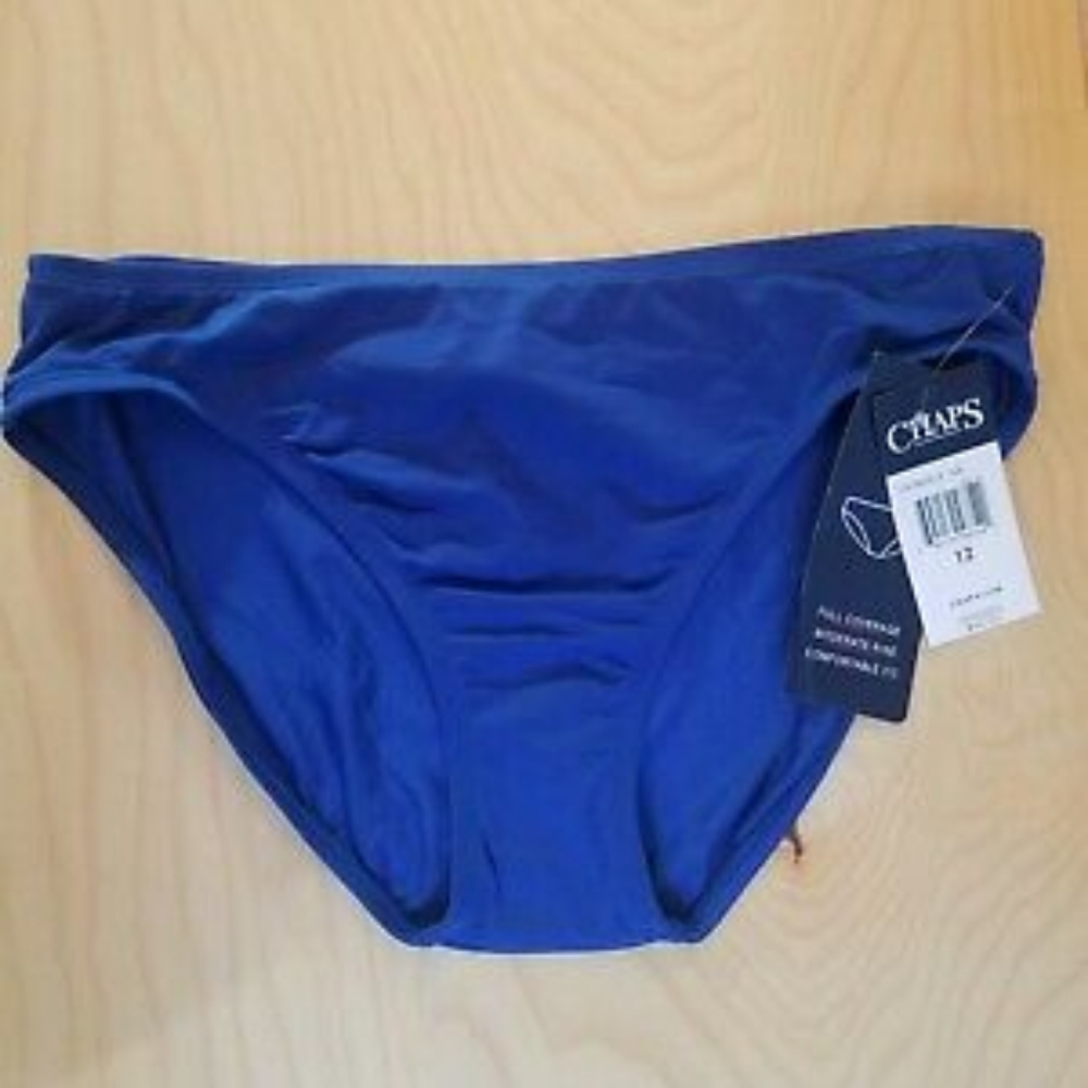 Chaps Women's Size 12 Ink NAVY Blue Solid Hipster